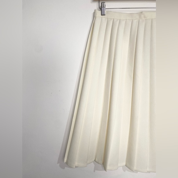 Vintage St Michael Pleated Cream Long Tennis Skirt Size 8 - Picture 2 of 14